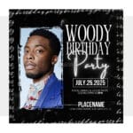 Black Grunge Birthday Invitation Template