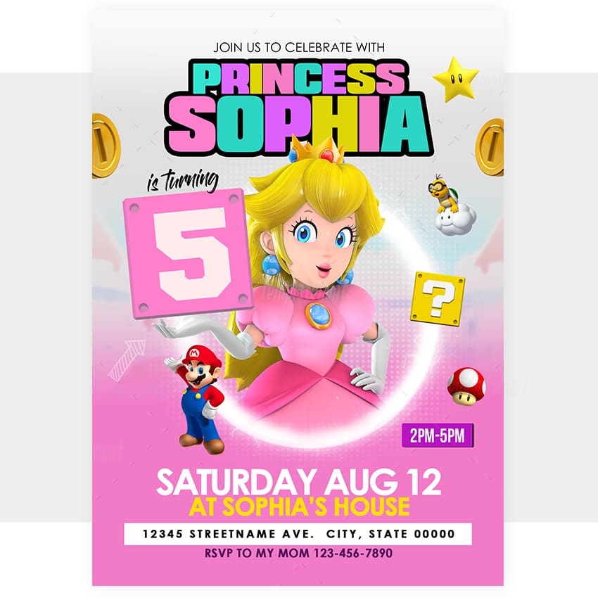 Princess Birthday Girl Invitation Template