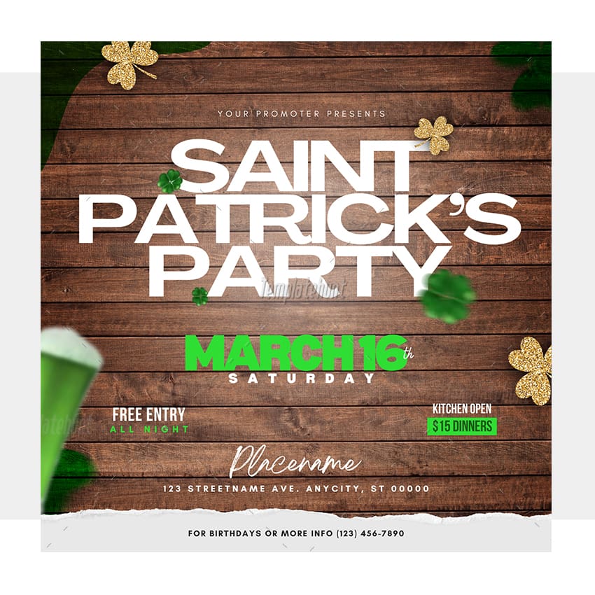 Saint Patrick's Party Invitation Template