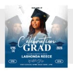 Blue Graduation Invitation Template